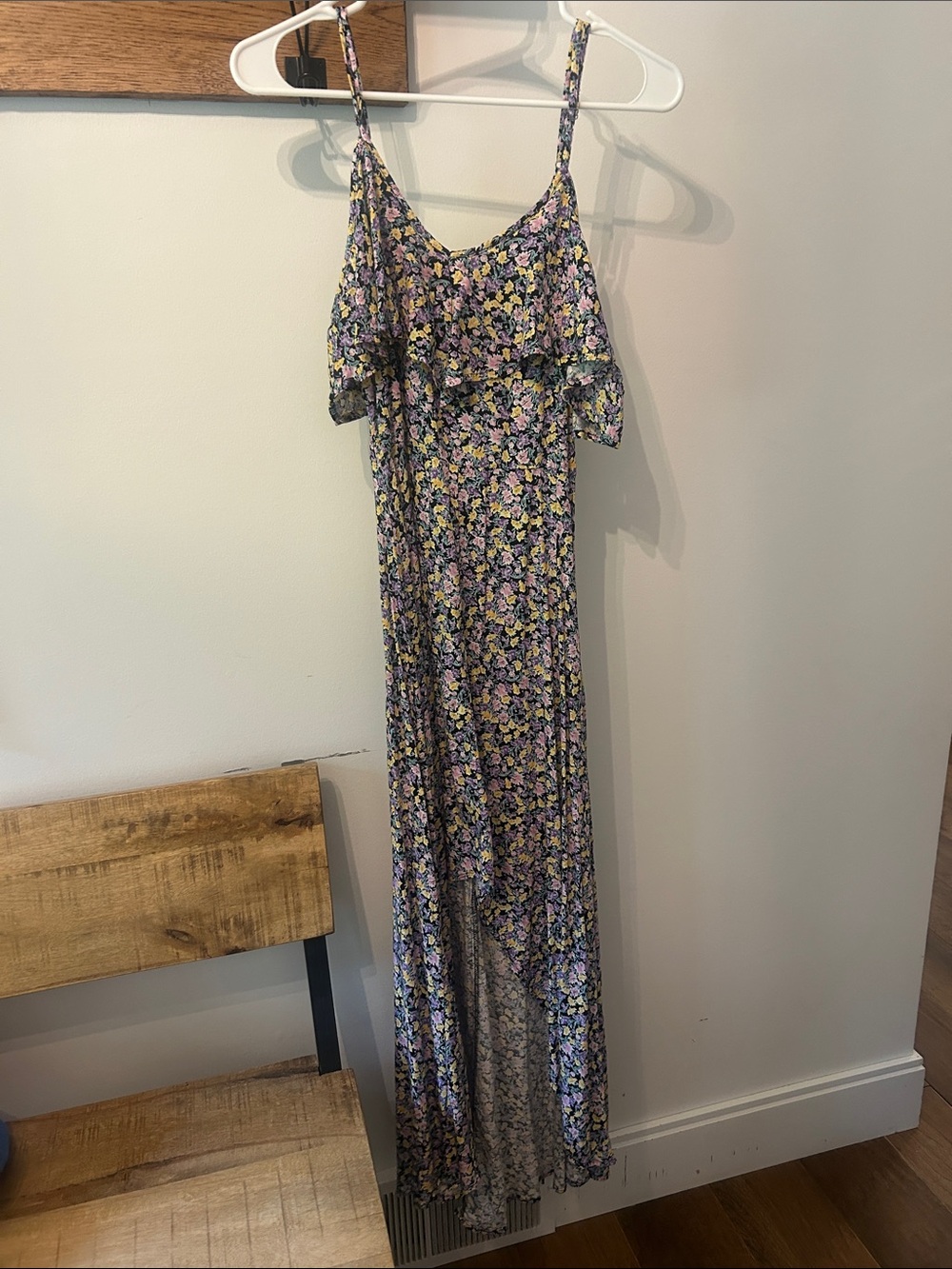 Floral Ruffle Maxi Dress in Lavender